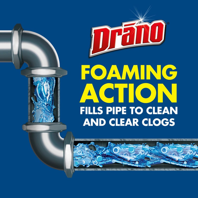 Drano Dual-Force Foamer Clog Remover, Commercial Line, 17 oz - Image 2