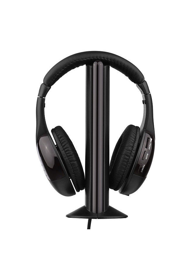 5-in-1 Multifunctional Wireless Headset FM Hi-Fi Headphone Emitter & Receiver Set Radio Computer TV Monitor Cordless Wired with Microphone