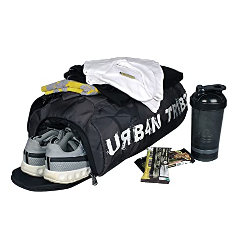 URBAN TRIBE Plank 23L Gym Bag for Men and Women | Sports Duffle Bag with Shoe Compartment | Workout, Fitness, Exercise | Camo Green - Image 1