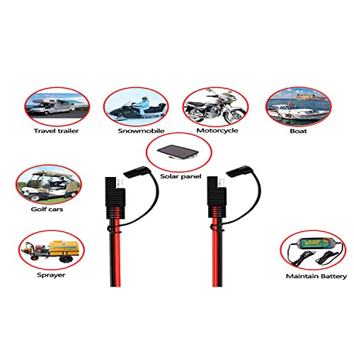 LIXINTIAN 14AWG SAE Extension Cord，SAE to SAE Extension Cable Quick Disconnect Wire Harness SAE Power Automotive Extension Cable with Waterproof Cap-2m/6.5ft - Image 4