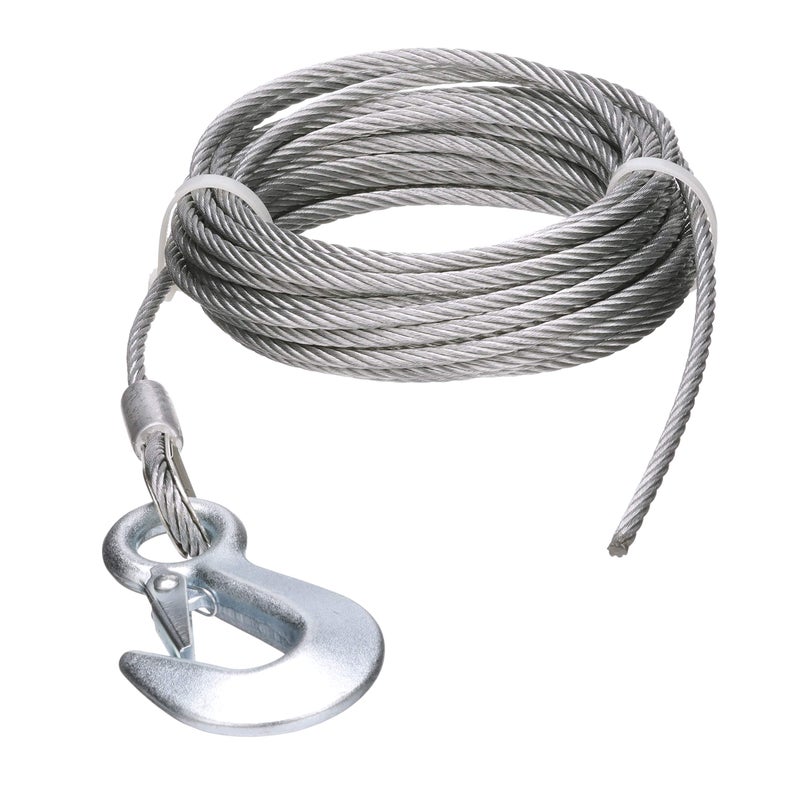 Seachoice Steel Winch Cable w/Safety Hook, 3/16 in. X 25 Ft., 4,000-Lb. Tensile Strength - Image 1