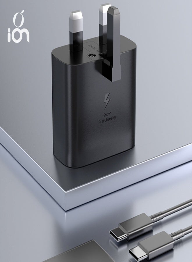 أيون راس شاحن تايب سي بقوة 45 واط . فيش جداري مع سلك شحن تايب سي بطول 1 متر. فيش شاحن باعلى انظمة الحماية ضد الجهد العالي. شاحن جوال وسماعات او حتى ساعات. فيش تايب سي متوافق مع شحن ايفون، شاحن سامسونج ، هواوي وغيرها من الاجهزة المتوافقة. - Image 4