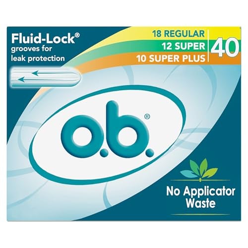 o.b. Applicator Free Digital Tampons, Regular, Super and Super Plus Multi-Pack - 40 Count - Image 1