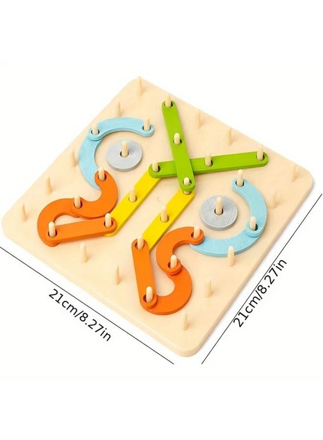 33Pcs Wooden Geoboard Educational Toy For Kids With Nail Board Geometric Pegs 36 Shapes - Image 4