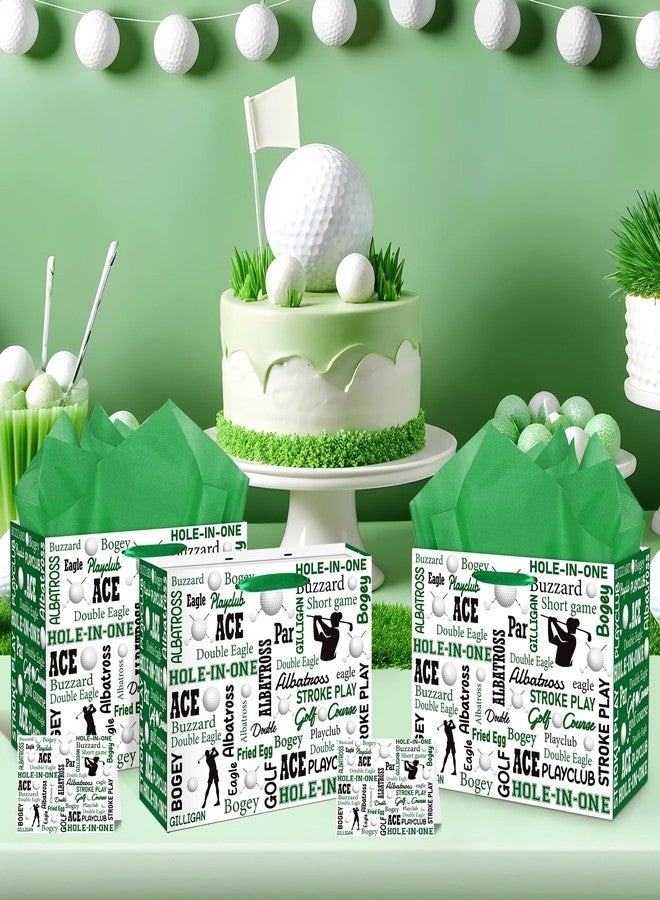 Wayyogh Golf Party Gift Bag Large Golf Themed Birthday Wrapping Bag with Tissue Paper Greeting Card Decorations for Kids Men Ball Team Sports Party Favors Baby Shower Goodie Gifts Treat Wrap Bags Supplies - Image 2