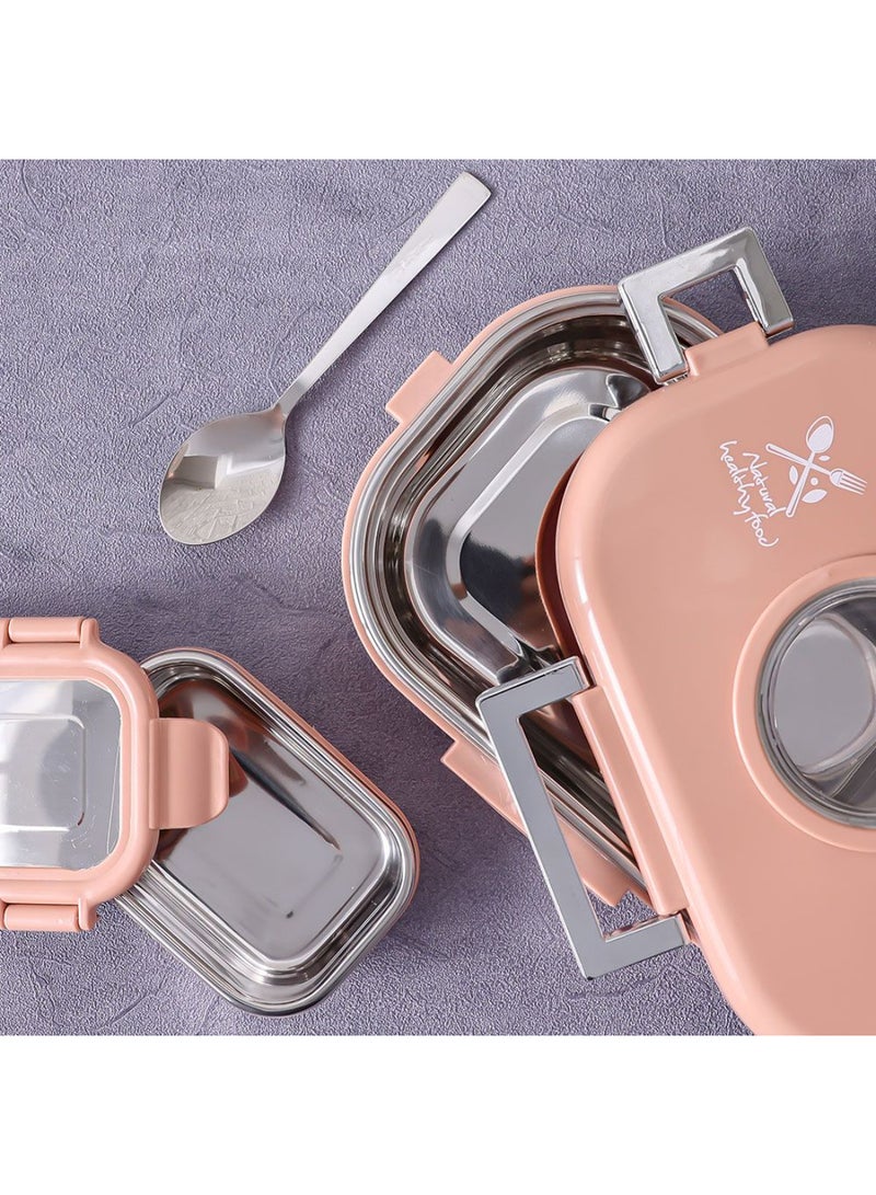 DANUBE HOME Jaypee Submarine Lunch Box – Leakproof, BPA-Free Kids Lunchbox, Food Container for School, Travel & Office Use Peach 635ml - Image 4