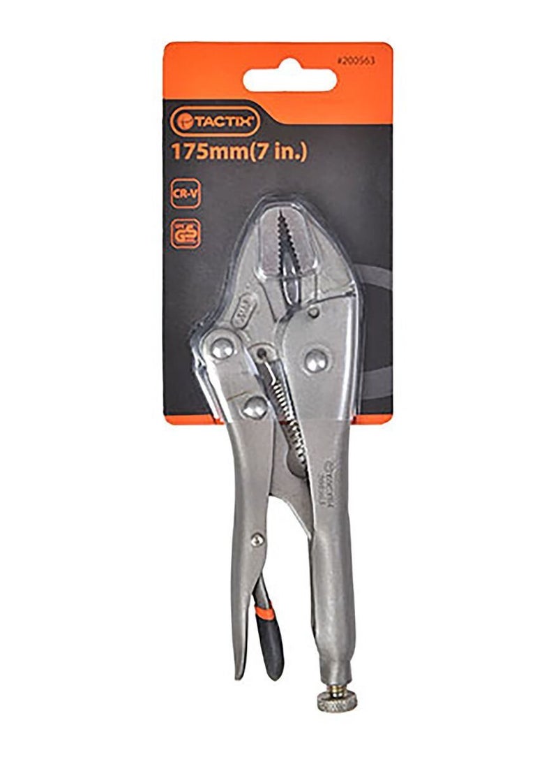 Tactix Straight Jaw Locking Plier Silver 7inch - Image 1