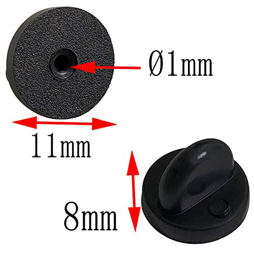 TTSAM 100pcs PVC Rubber Pin Backs, Rubber Lapel Pin Backs for Replacement Uniform Badge(Black) - Image 3
