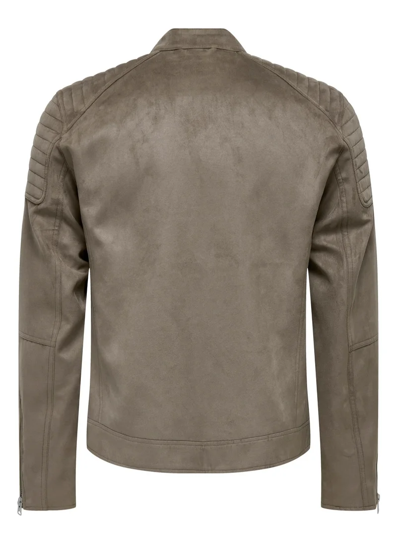 Only & Sons Onsgus Faux Suede Racer Jacket