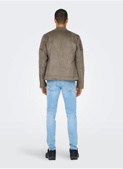 Only & Sons Onsgus Faux Suede Racer Jacket  - Image 2