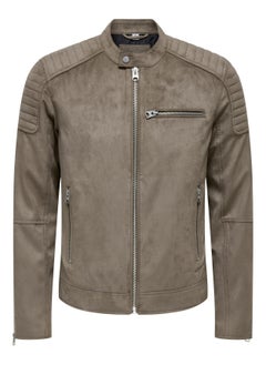 Only & Sons Onsgus Faux Suede Racer Jacket  - Image 5
