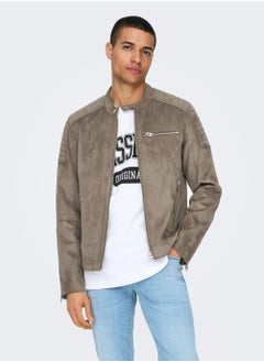 Only & Sons Onsgus Faux Suede Racer Jacket  - Image 1