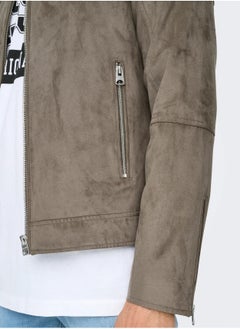 Only & Sons Onsgus Faux Suede Racer Jacket  - Image 4