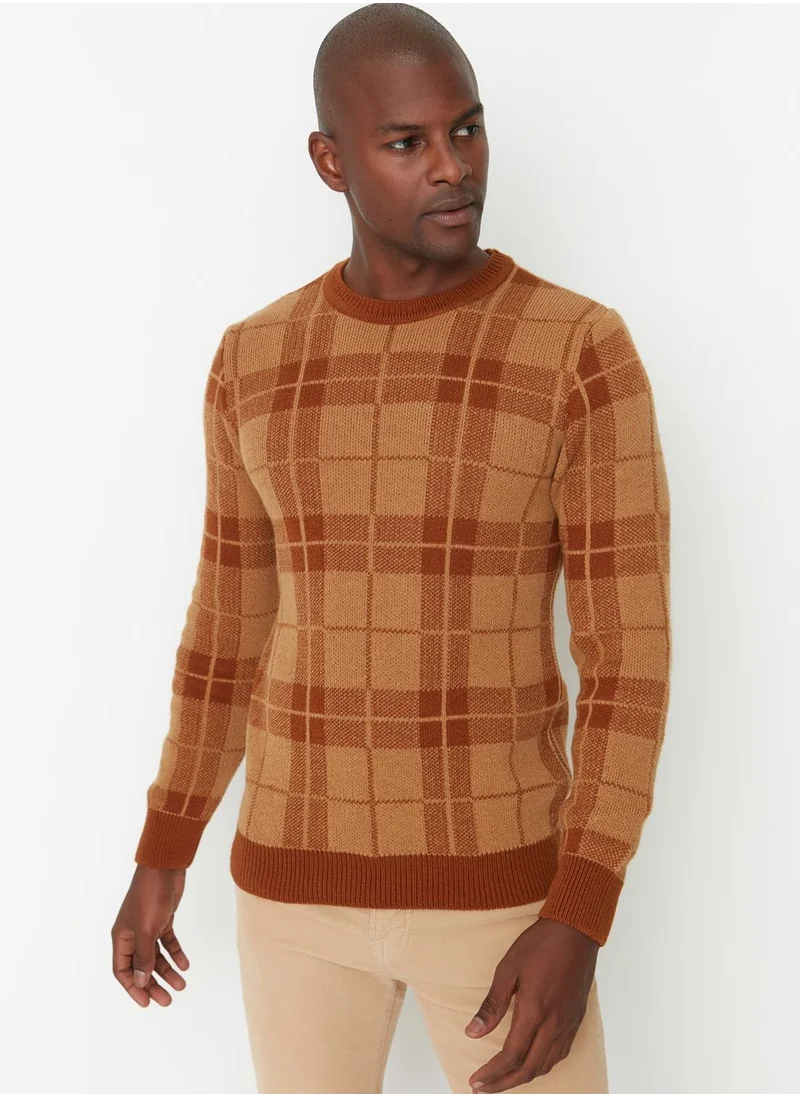 trendyol Checked Knitted Sweater