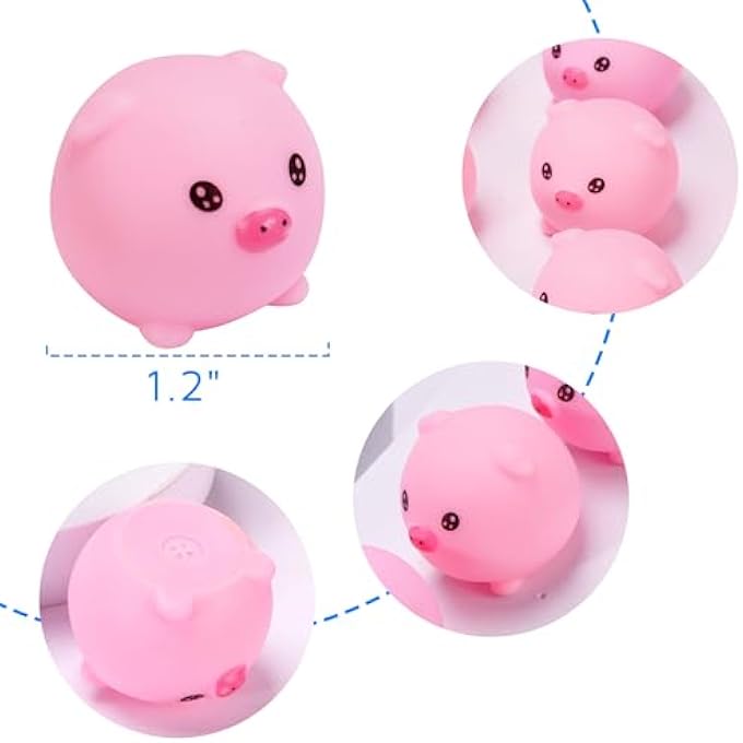 Sepco 30 Pcs Rubber Pig Baby Bath Toys Bulk Mini Piggy Bathtub Toys Squeaky Toys for Baby Kids Shower Party Favors - Image 4