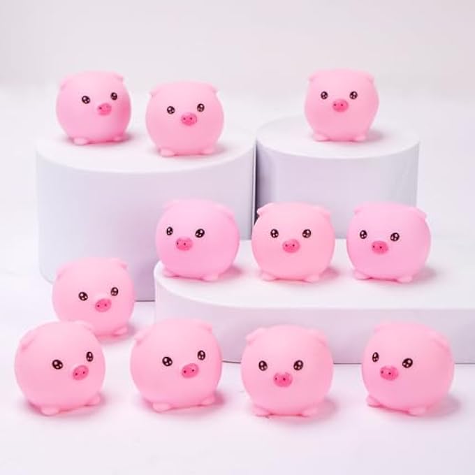 Sepco 30 Pcs Rubber Pig Baby Bath Toys Bulk Mini Piggy Bathtub Toys Squeaky Toys for Baby Kids Shower Party Favors - Image 5