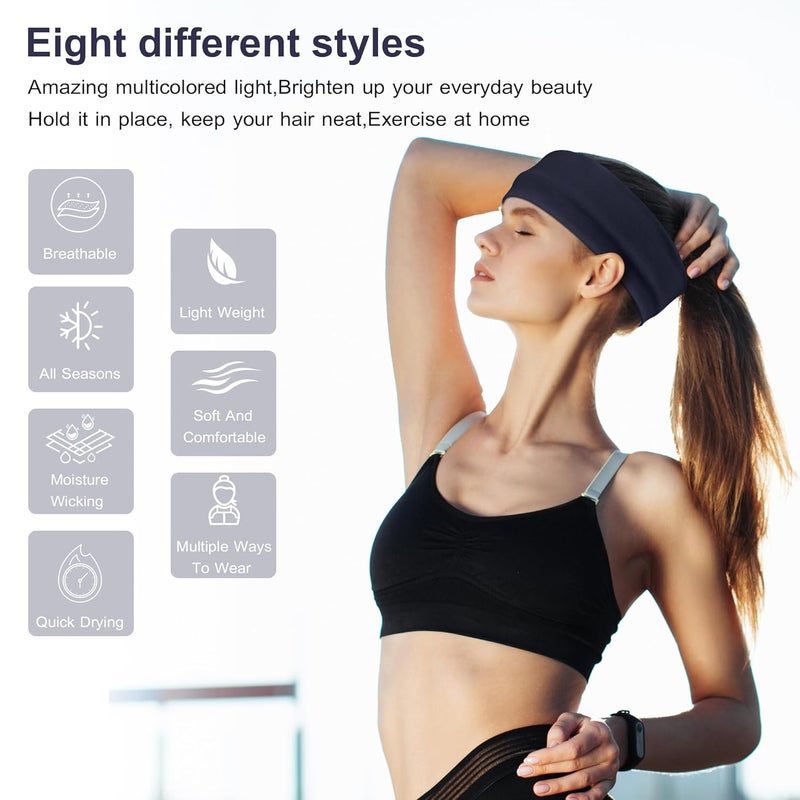 Ztomine Store Headbands for Women, 8pcs Stretchy Non Slip Soft Cotton Cloth Hair Bands for Sports, Workout, Yoga and Running - Image 2