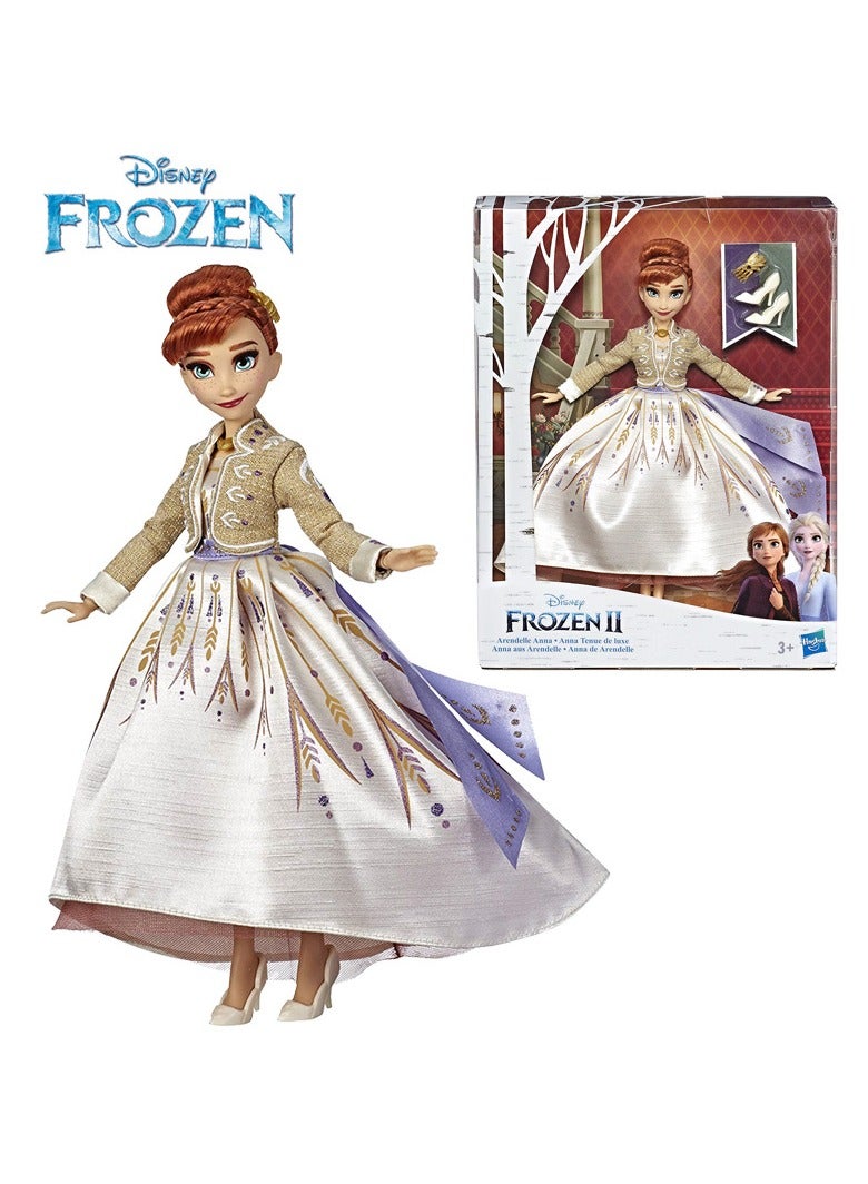 عام فروزن أرينديل آنا-دمية أزياء مع فستان سفر أبيض لامع مستوحى من فروزن 2 ، لعبة للأطفال فوق سن 3 سنوات - Image 4