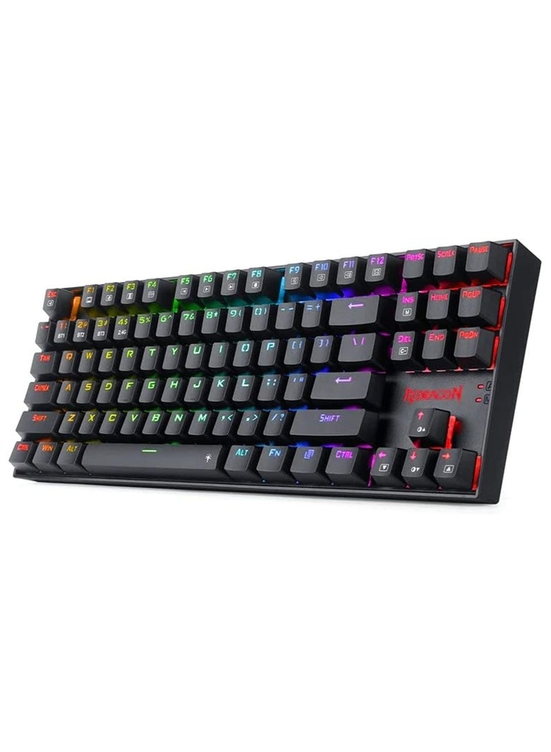 REDRAGON K552 KUMARA PRO RGB Wireless Gaming Mechanical Keyboard - Blue Switches - Wireless 2.4Ghz | Bluetooth | Wired Type C Cable(Black) - Image 1