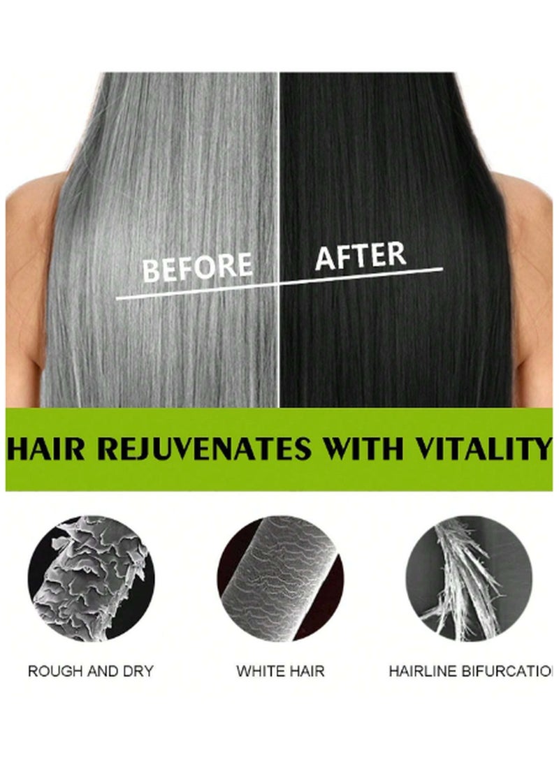 HOEGOA Natural Black Hair Dye Shampoo, Hair Dye Shampoo 3 In 1, Natural Hair Dye Plant Essence, Black Hair Color Shampoo For Gray Hair - Image 4