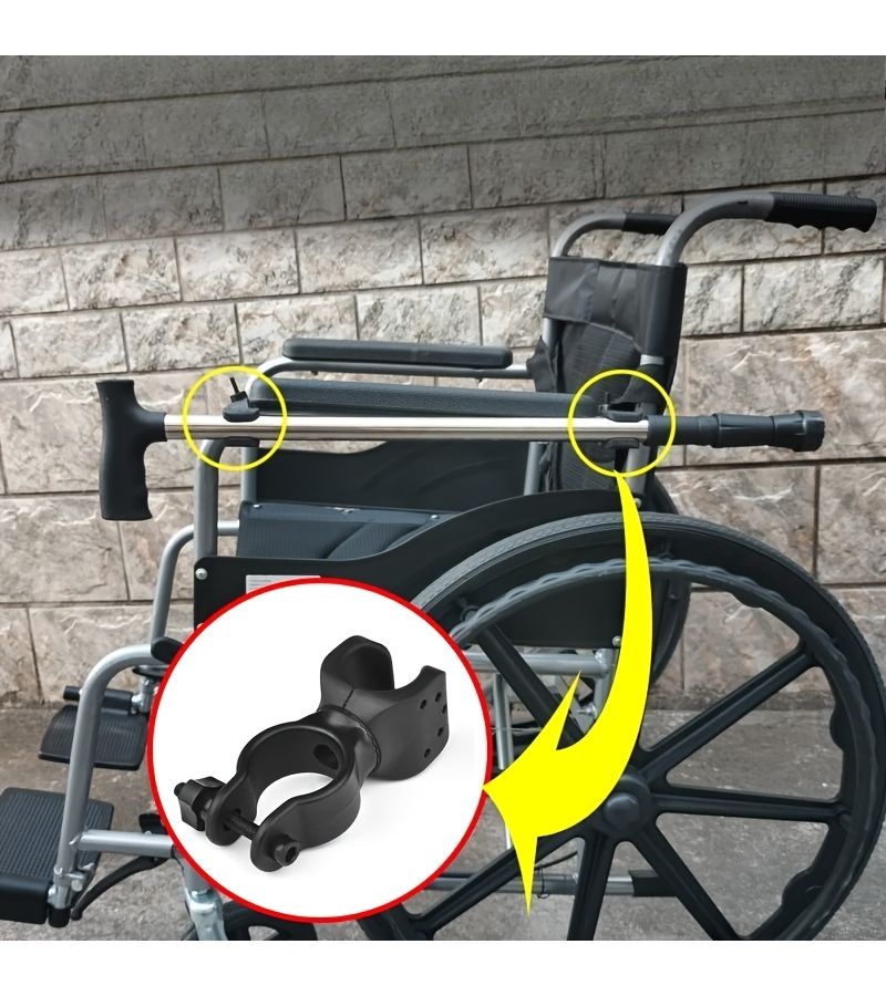 2pcs Wheelchair Cane Holders Adjustable Anti Slip Anti Loss Walker Additions No Drilling - Image 4
