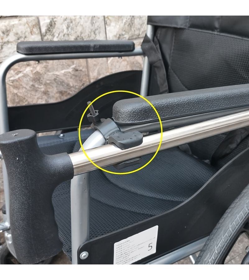 2pcs Wheelchair Cane Holders Adjustable Anti Slip Anti Loss Walker Additions No Drilling - Image 5