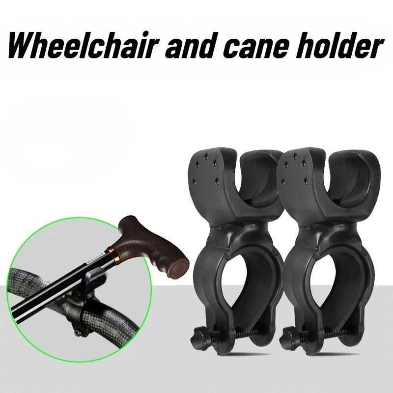 2pcs Wheelchair Cane Holders Adjustable Anti Slip Anti Loss Walker Additions No Drilling - Image 2