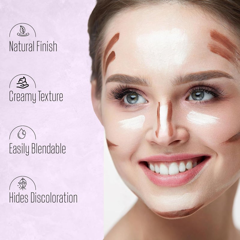 COLORS QUEEN Colors Queen Base Essential Contour Palette  Easy to Blend MultiPurpose Creamy Concealer  Color Corrector  Lightweight Long Lasting Contour  Concealer Palette for Face Makeup Multicolor  01 - Image 3