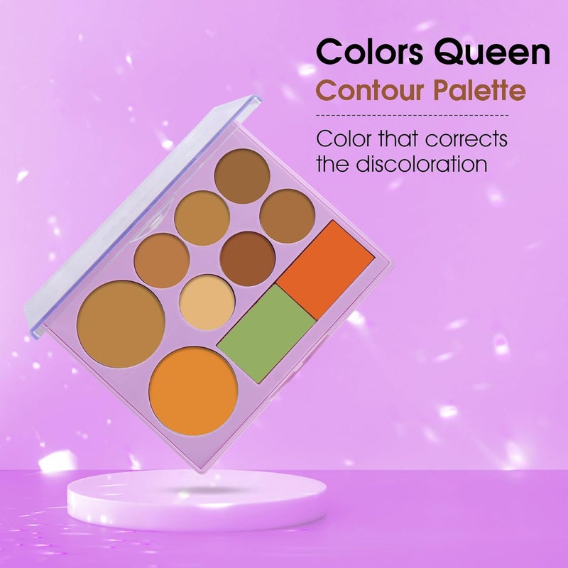 COLORS QUEEN Colors Queen Base Essential Contour Palette  Easy to Blend MultiPurpose Creamy Concealer  Color Corrector  Lightweight Long Lasting Contour  Concealer Palette for Face Makeup Multicolor  01 - Image 2