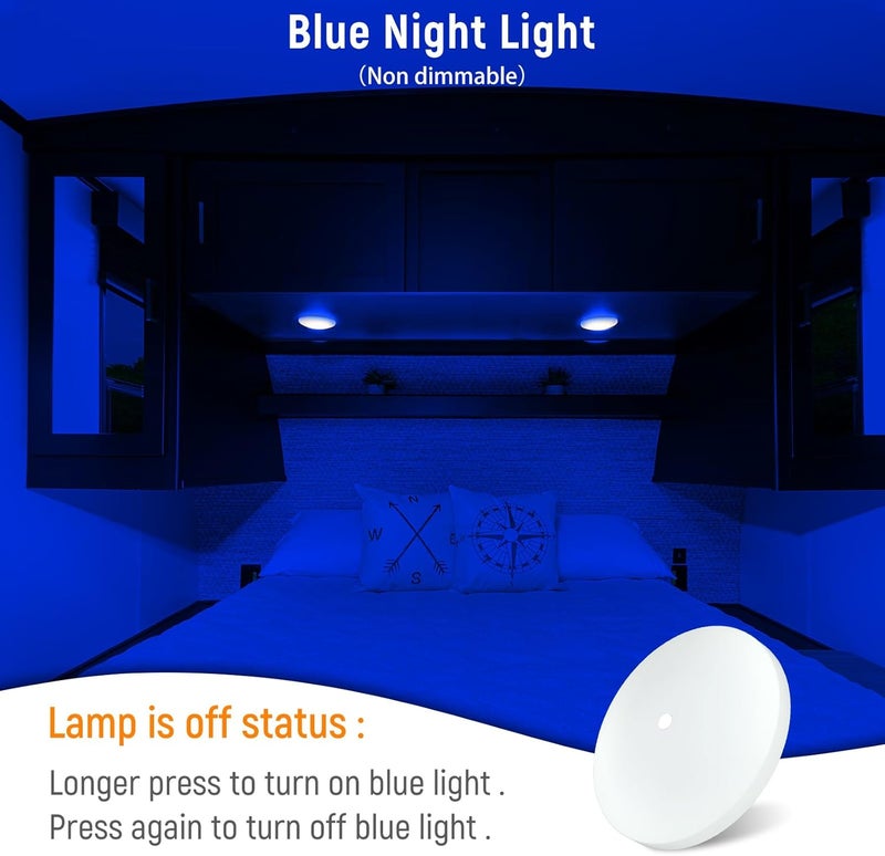Obeaming RV LED Ceiling Dome Light 4.5 Inch 12V Dimmable Puck Light for Motorhome Camper Trailer Fifth Wheel Truck Coach Interior Lighting, Surface Mount CRI 90+ (1 Pack 3000K) - Image 3