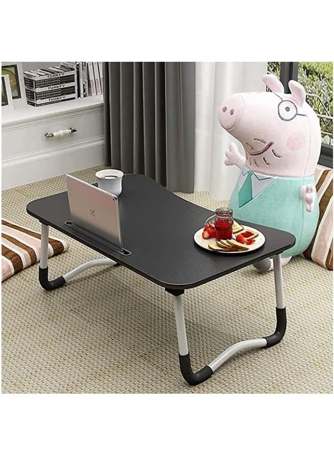 SAQOWARE Adjustable Foldable Laptop Table for Bed & Sofa – Multi-Purpose Study Desk with Phone Holder & Cup Slot, Portable Breakfast Tray, Lightweight Bed Table for Work, Study & Gaming (Assorted Colors & Designs) - Image 3