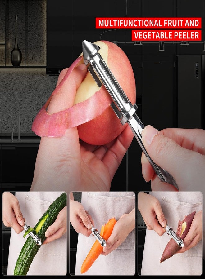 MAD SHARK Ultra Sharp vegetable peelers for kitchen - 10 Years No-Rust Stainless Steel Serrated Potato Peeler Easy to Use Y Peeler with Durable Non-Slip Ergonomic Grips for Carrots, Fruits, Veggie - Image 4