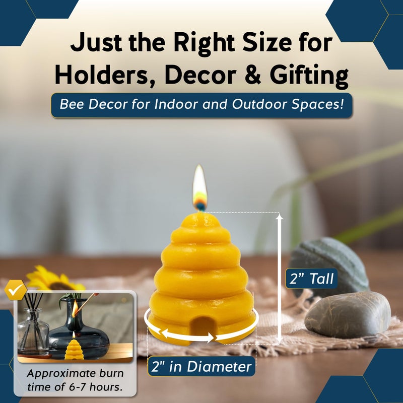 Alternative Imagination Beehive Votive Candles - 4 Pack of Hand Poured Pure Beeswax Candles with Cotton Wicks - Unscented, Non-Toxic, Eco-Conscious Bee Decor and Natural Gifts for Home or Events - Image 3