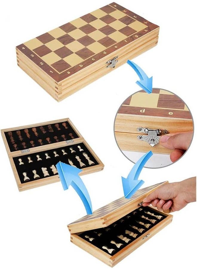 YelaJoy - Magnetic Wooden Chess Set Folding Chessboard Set with Internal Storage Travel Chessboard Game Suitable for Children and Adults - Image 1