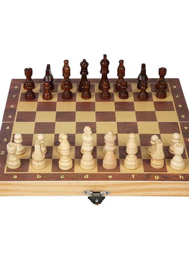 YelaJoy - Magnetic Wooden Chess Set Folding Chessboard Set with Internal Storage Travel Chessboard Game Suitable for Children and Adults - Image 1
