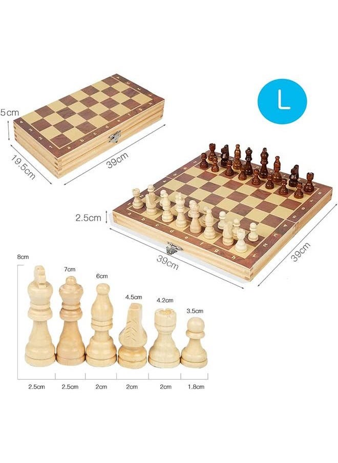 YelaJoy - Magnetic Wooden Chess Set Folding Chessboard Set with Internal Storage Travel Chessboard Game Suitable for Children and Adults - Image 1