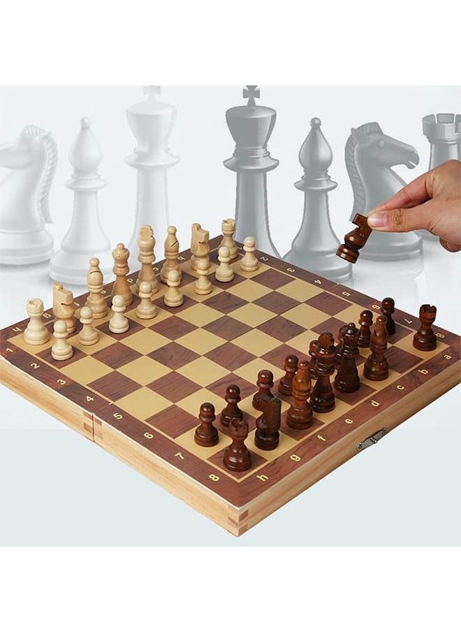 YelaJoy - Magnetic Wooden Chess Set Folding Chessboard Set with Internal Storage Travel Chessboard Game Suitable for Children and Adults - Image 1