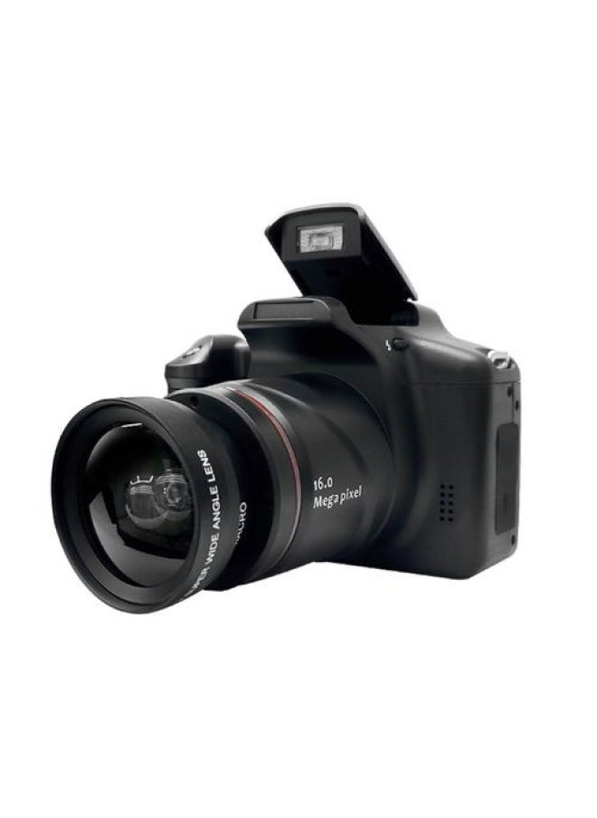 Generic English 16 Million Pixel E-Commerce Digital Camera Low Price Single Product HD Home Small SLR XH05S-Body Color:Standard Black English Version Charging Model + Wide-angle Mirror  - Image 1