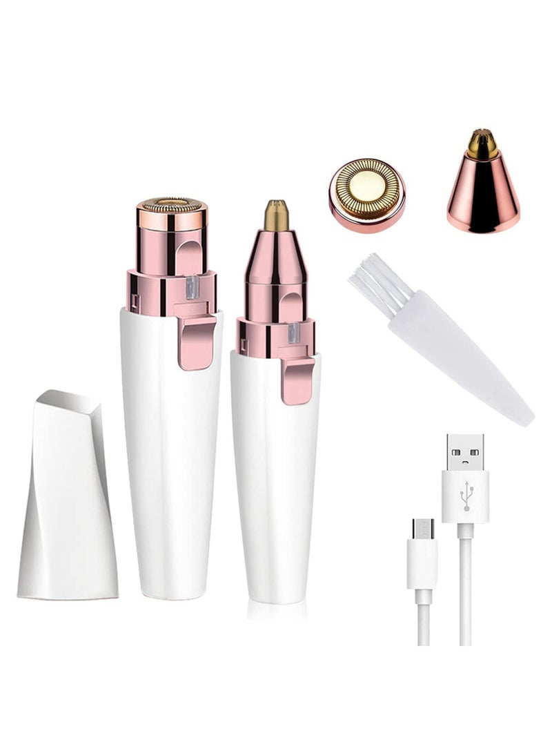 Generic 2-In-1 USB Electric Eyebrow Trimmer Facial Hair Removal Rechargeable (White)  - Image 2