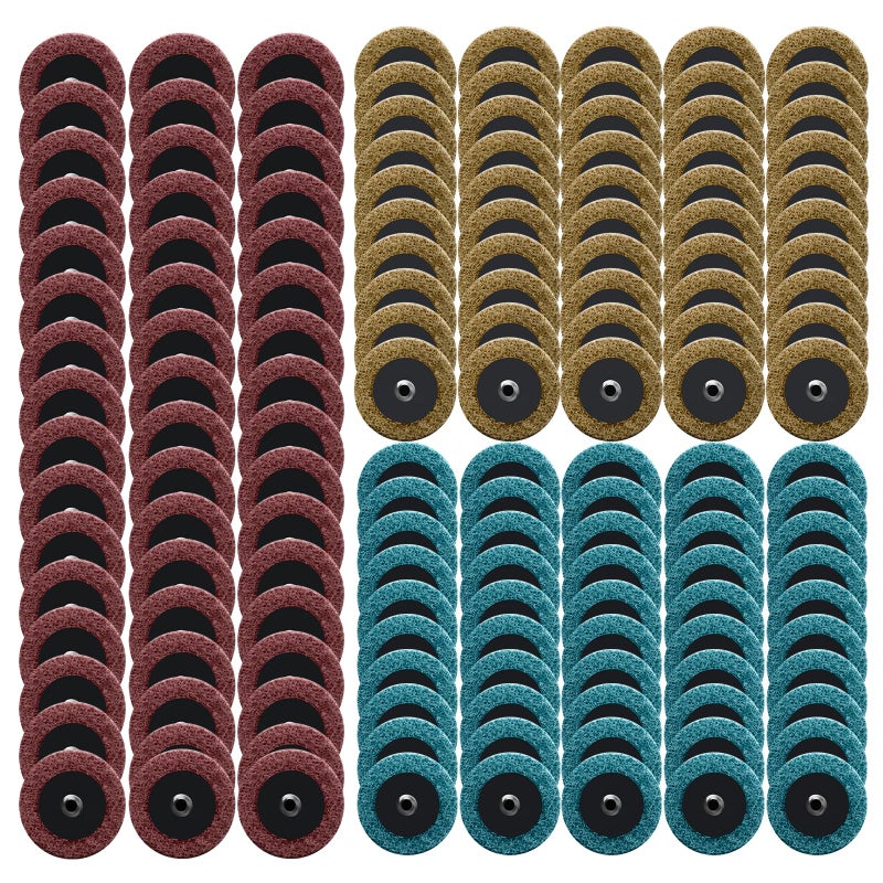 Dapuri 150 Pcs 2 Inch Surface Conditioning Discs Medium Grit Quick Change Sanding Discs for Die Grinders, Surface Stripping, Grinding, Polishing, and Burr Finishing - Image 1