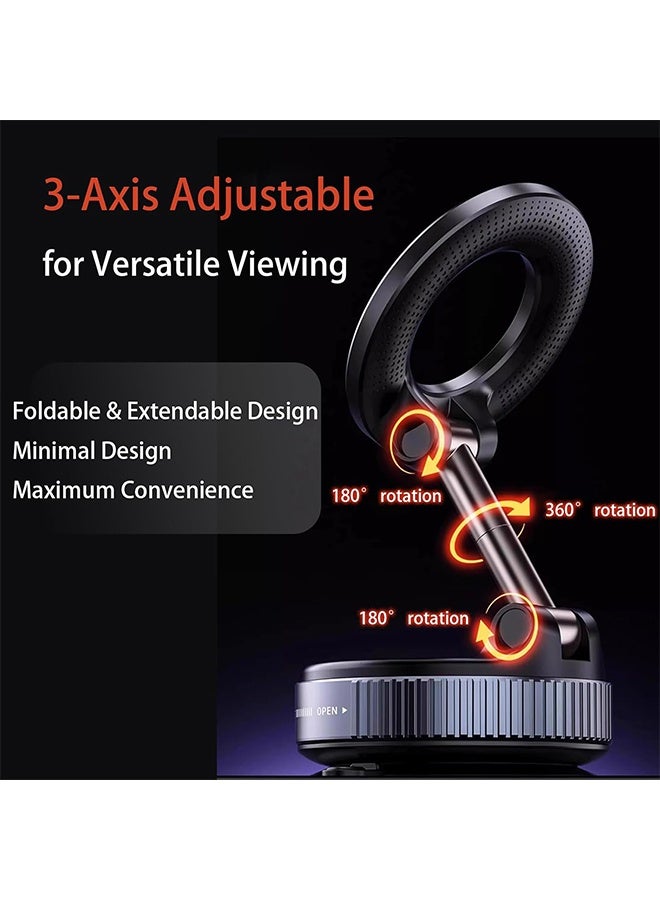 Upgraded Vacuum Magnetic Suction Cup Phone Mount  Multi-Angle Rotating HandsFree Adjustable Magnetic Car Phone Holder Magnetic Phone Holder Suitable for Car/Gym/Mirror/Smooth Surface - Image 5
