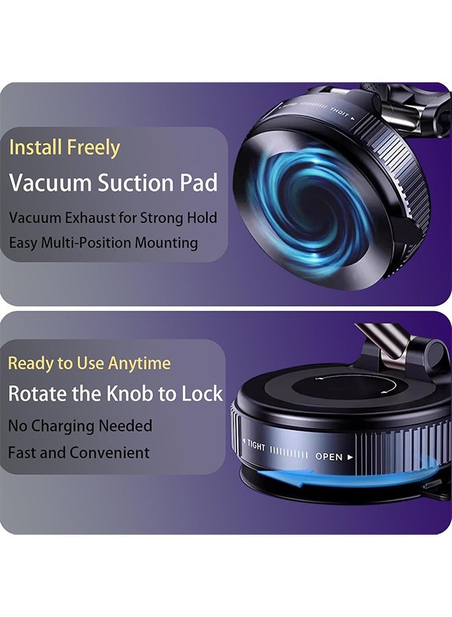 Upgraded Vacuum Magnetic Suction Cup Phone Mount  Multi-Angle Rotating HandsFree Adjustable Magnetic Car Phone Holder Magnetic Phone Holder Suitable for Car/Gym/Mirror/Smooth Surface - Image 2