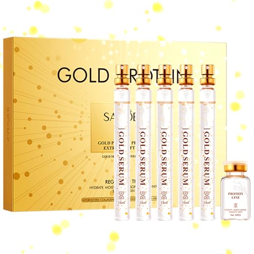 Grospe Silk Protein Thread Lifting Set Collagen Serum with Soluble Protein Silk and Nano Gold Essence Absorbable Collagen Thread for Face Lift Smoothes Fine Lines With 1 x Protein Thread - Image 1