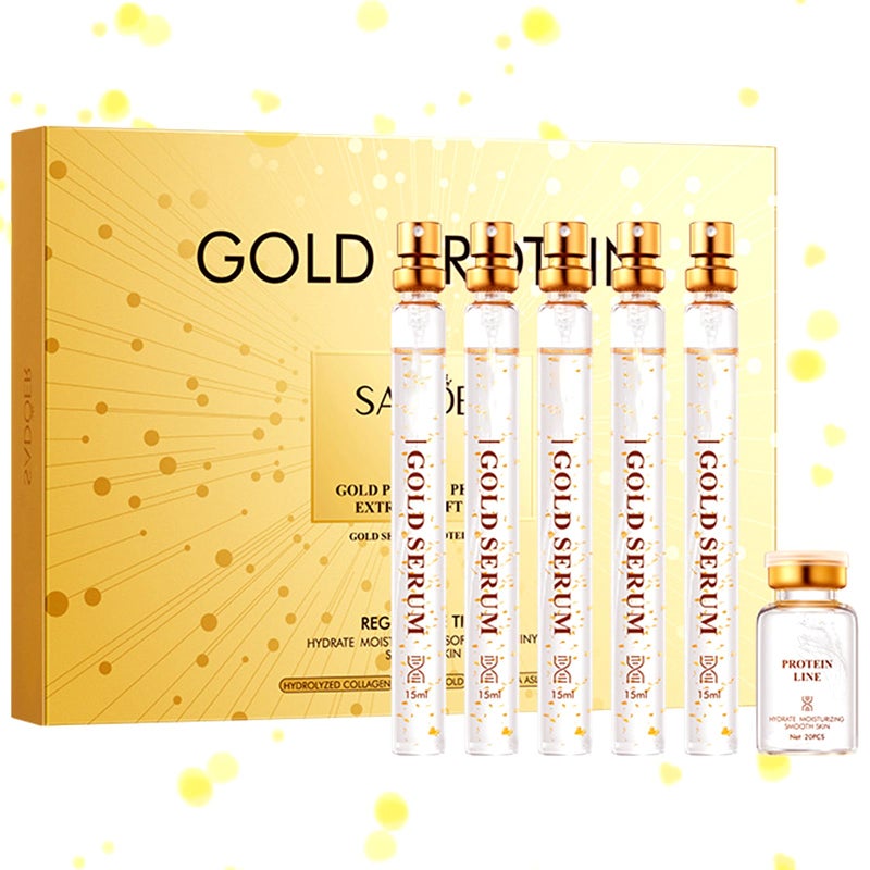 Grospe Silk Protein Thread Lifting Set Collagen Serum with Soluble Protein Silk and Nano Gold Essence Absorbable Collagen Thread for Face Lift Smoothes Fine Lines With 1 x Protein Thread - Image 3