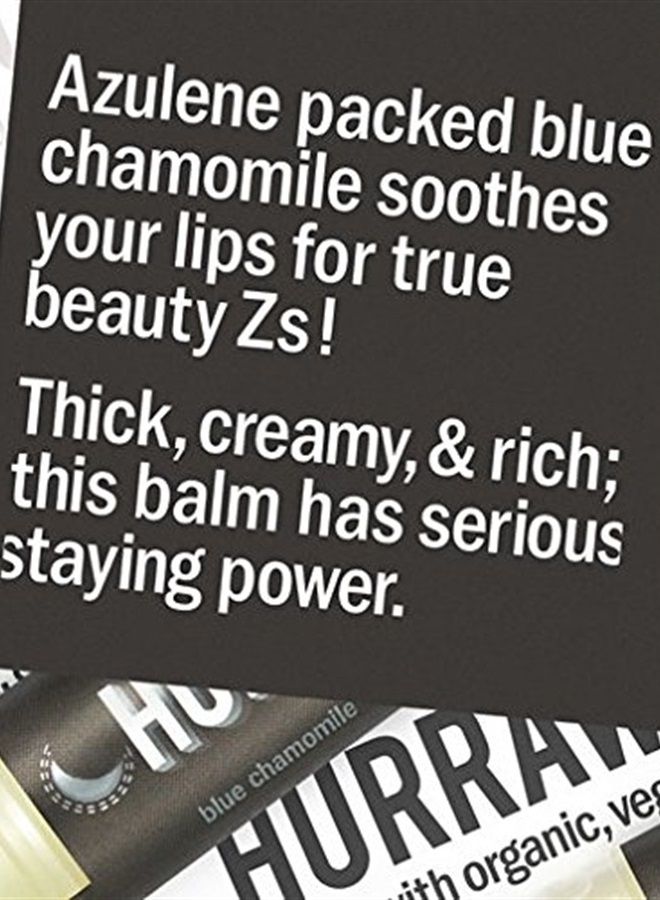 Hurraw! هراو! علاج ليلة القمر (البابونج الأزرق، الفانيليا) بلسم الشفاه: عضوي، معتمد نباتي، خالي من القسوة والغلوتين. غير معدل وراثيًا، 100% طبيعي. خالي من شمع النحل، الشيا، الصويا والنخيل. مصنوع في الولايات المتحدة الأمريكية. - Image 3