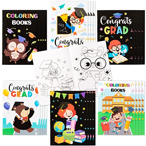 Dvbonike 24Pcs Kindergarten Graduation Coloring Books Congrats Grad DIY Colorin Pages with Animals Cartoon Characters Drawing Party Favors Gift Home School Classroom Artwork Supplies - Image 1