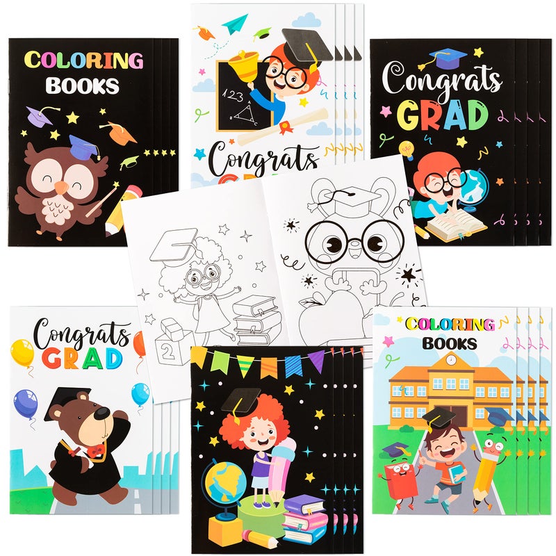 Dvbonike 24Pcs Kindergarten Graduation Coloring Books Congrats Grad DIY Colorin Pages with Animals Cartoon Characters Drawing Party Favors Gift Home School Classroom Artwork Supplies - Image 2