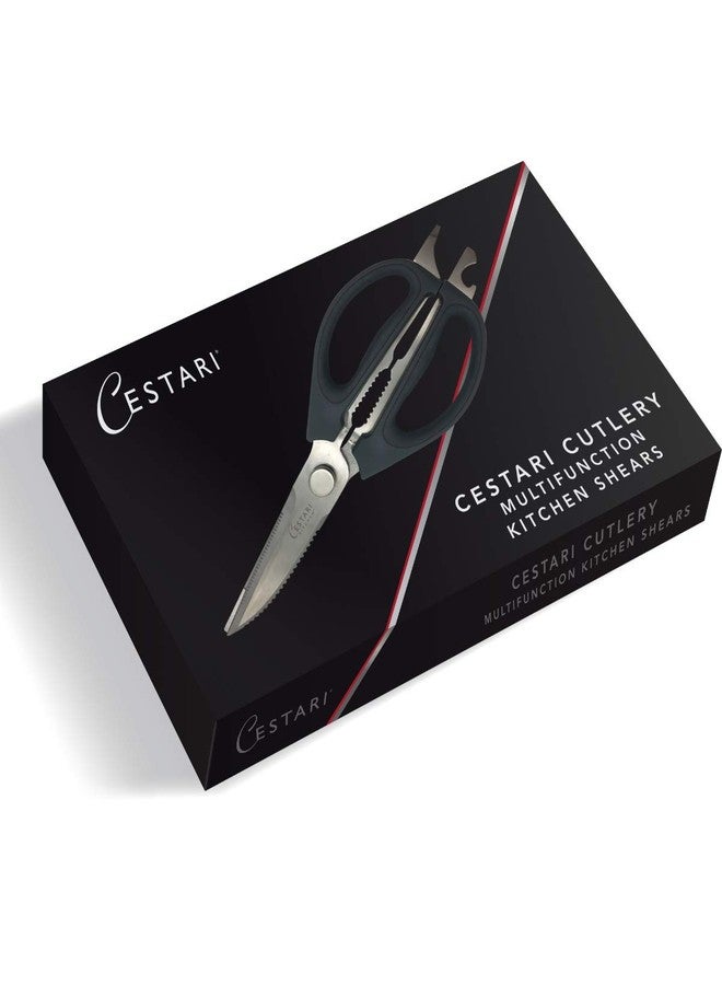 Cestari Kitchen Scissors: Heavy Duty Stainless Steel Utility Kitchen Shears for Poultry, Vegetables, Meat, Seafood, Herbs | Multi-Function Cooking Scissors with Large Black Soft Grip Handles by Cestari - Image 1