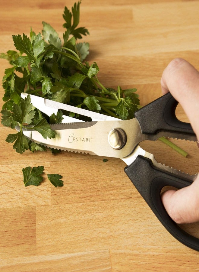 Cestari Kitchen Scissors: Heavy Duty Stainless Steel Utility Kitchen Shears for Poultry, Vegetables, Meat, Seafood, Herbs | Multi-Function Cooking Scissors with Large Black Soft Grip Handles by Cestari - Image 5