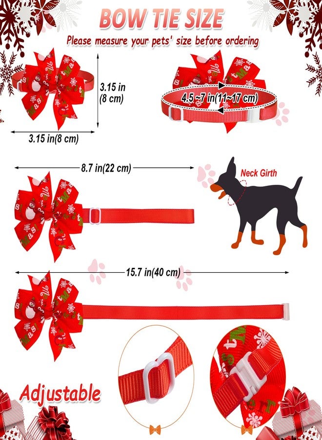 Reginary 40 Pcs Christmas Dog Bow Ties Set 26 Christmas Pet Bowties 10 Santa Snowman Necktie 4 Winter Dog Bandana Xmas Grooming Accessories for Holiday Pet Outfit Winter Gift - Image 2